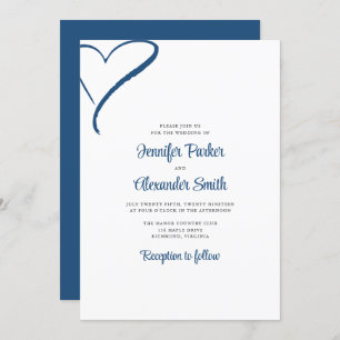 Hand Drawn Heart Minimal Wedding Invitation