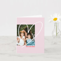 Hand drawn heart Mother's Day photo card