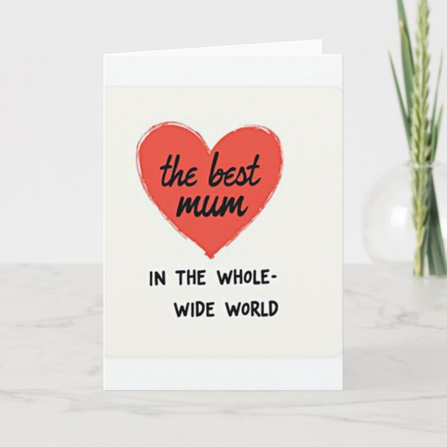 Hand Drawn Heart Mum Card (Front)