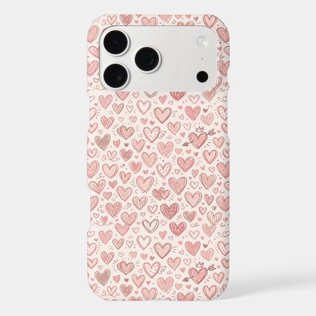 Hand-Drawn Heart Pattern Case-Mate iPhone Case (Back)