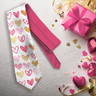 Hand Drawn Heart Pattern ID470 Neck Tie