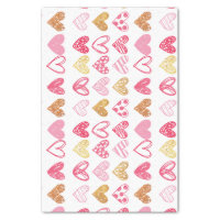 Cute Heart Pastel Color Pattern Valentine's Day Tissue Paper