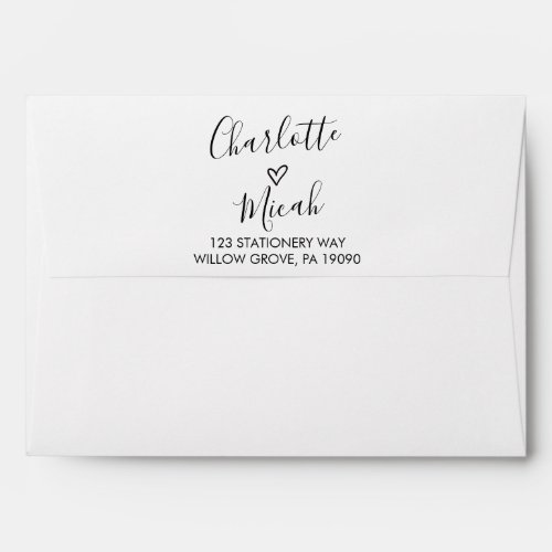 Hand Drawn Heart Wedding Invitation Envelope