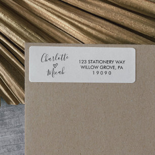 Hand Drawn Heart Wedding Label