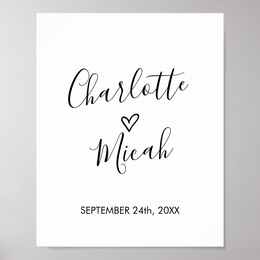 Hand Drawn Heart Wedding Welcome Sign | Zazzle