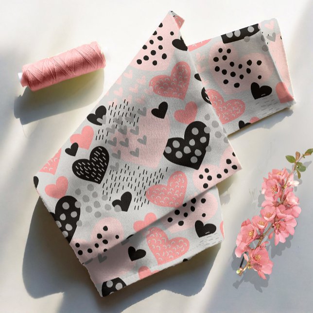 Hand Drawn Hearts and Dots Pattern ID471 Fabric (Creator Uploaded)