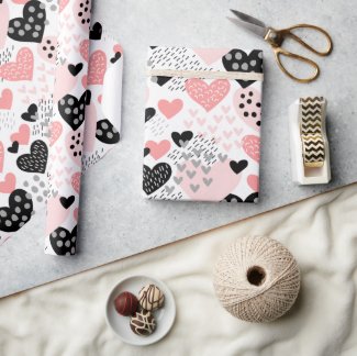 Hand Drawn Hearts and Dots Pattern ID471
