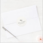 Hand Drawn Hearts Doodle Modern Wedding Classic Round Sticker<br><div class="desc">Modern wedding stickers featuring my original hand drawn doodle.</div>