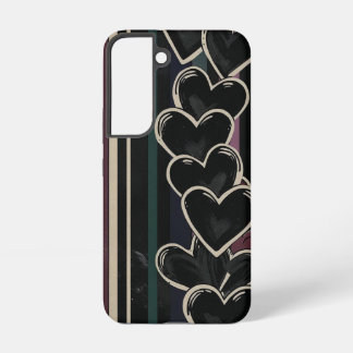 Hand-Drawn Hearts & Moody Rainbow Stripes Samsung Galaxy S22 Case