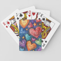 Hand Drawn Hearts & Stars Playing Cards