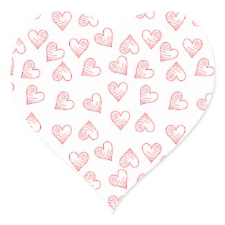 Hand drawn hearts sticker