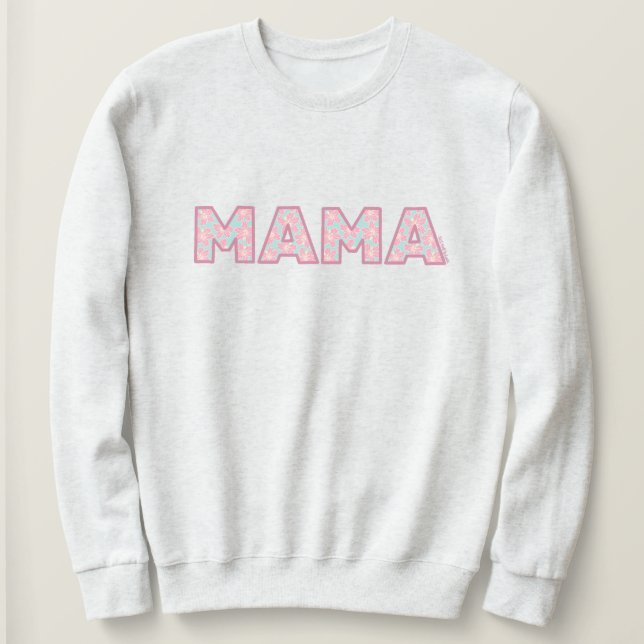 Hand-drawn Hibiscus Mama Sweatshirt (Design Front)