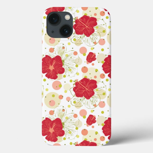 Hand Drawn Hibiscus Pattern Case-Mate iPhone Case (Back)
