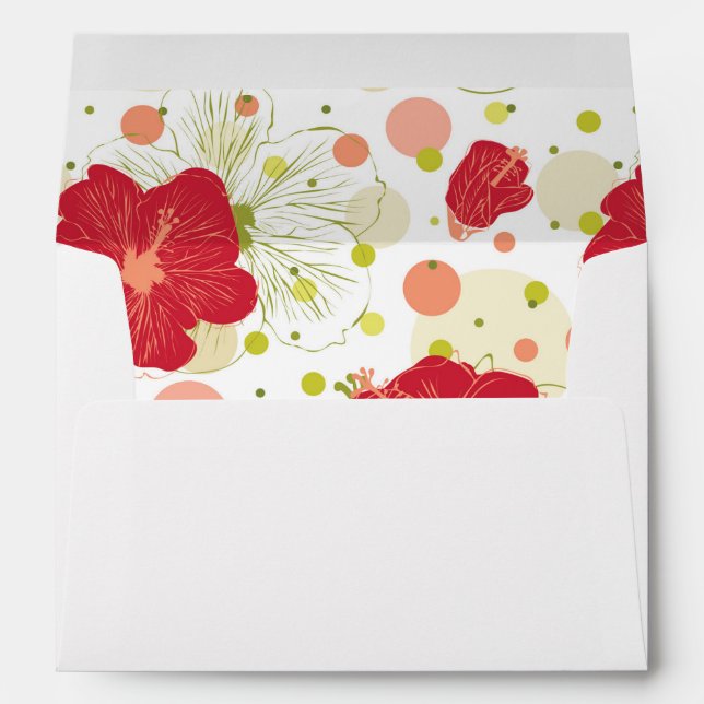 Hand Drawn Hibiscus Pattern Envelope (Back (Bottom))