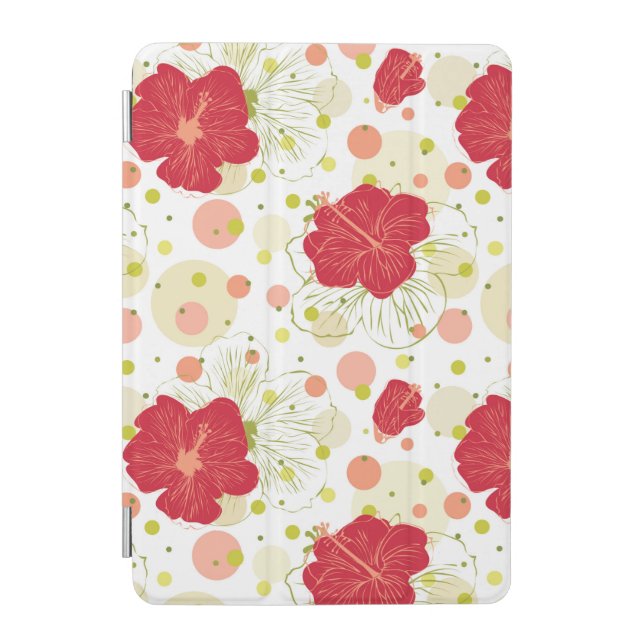 Hand Drawn Hibiscus Pattern iPad Mini Cover (Front)