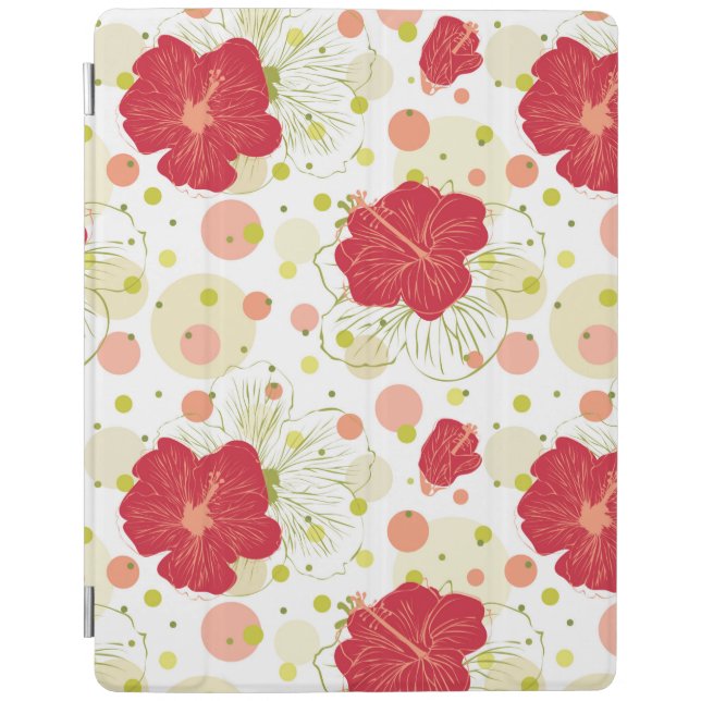 Hand Drawn Hibiscus Pattern iPad Smart Cover (Front)