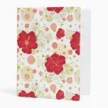 Hand Drawn Hibiscus Pattern Mini Binder