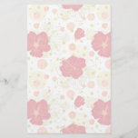 Hand Drawn Hibiscus Pattern Stationery