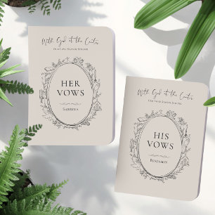 Hand Drawn His and Hers Christian Vow Books