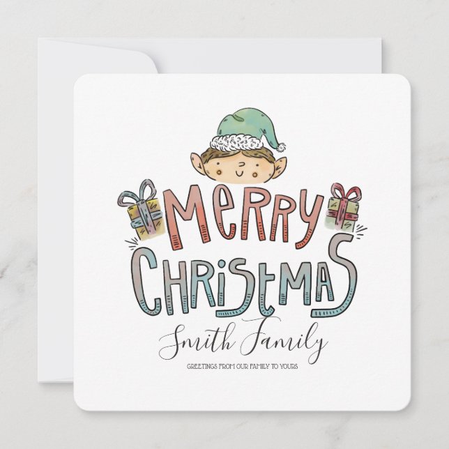 Hand Drawn Holiday Christmas Elf (Front)