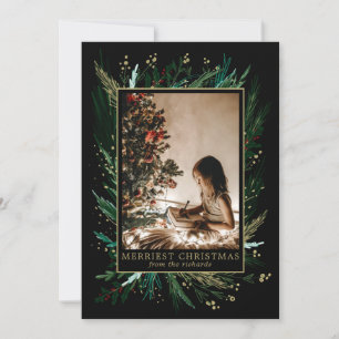 Hand Drawn Holidays with Original Art & Your Photo Holiday Card