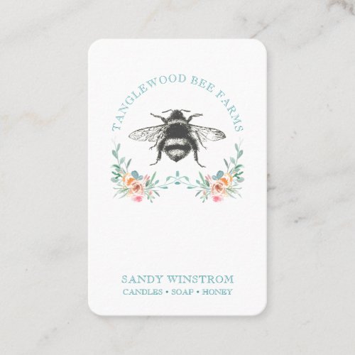 Hand Drawn Honey Bee Apiary Honey Products Square  Business Card