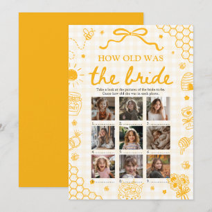 Hand Drawn Honey Bee How Old Was The Bride Game Invitation