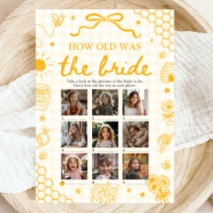 Hand Drawn Honey Bee How Old Was The Bride Game Invitation