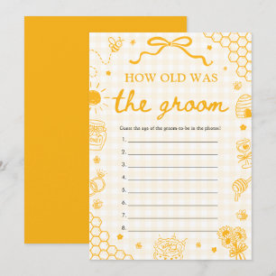 Hand Drawn Honey Bee How Old Was The Groom Game Invitation