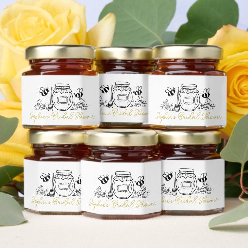 Hand-drawn Honey Jar & Bees Bridal Shower