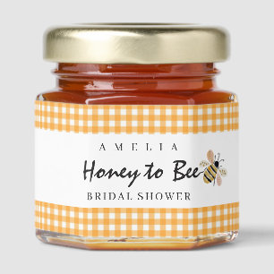 hand drawn honey to bee bridal shower honey jar favors