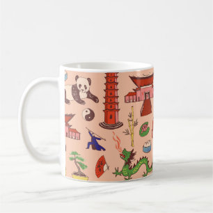 Hand-drawn Hong Kong motifs: seamless pattern Coffee Mug