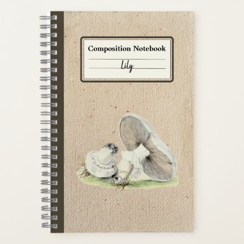 Hand Drawn Horse Mushroom Personalized Composition Notebook