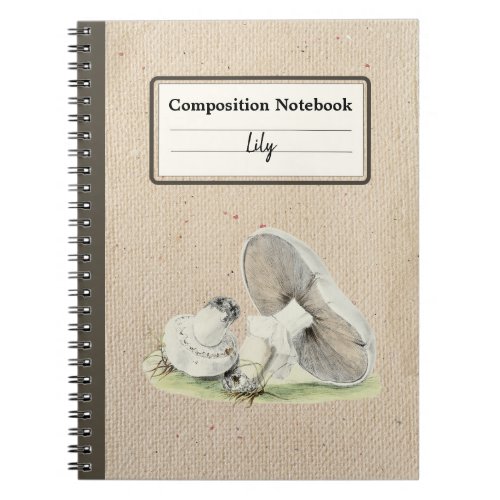 Hand Drawn Horse Mushroom Personalized Composition Notebook