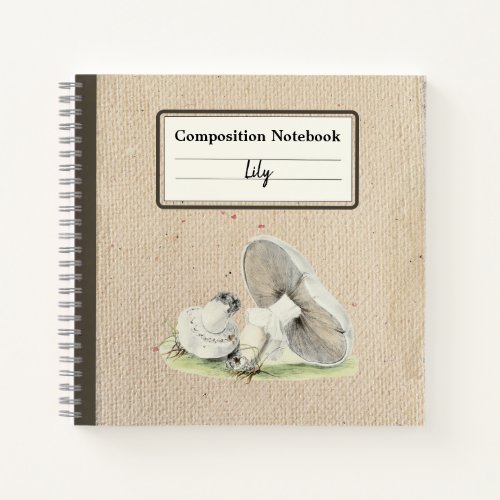 Hand Drawn Horse Mushroom Personalized Composition Notebook