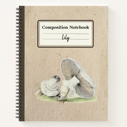 Hand Drawn Horse Mushroom Personalized Composition Notebook