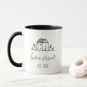 Hand Drawn House New Home Owner Personalizable Mug