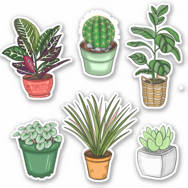 Hand Drawn Houseplant Art    Sticker (Front)