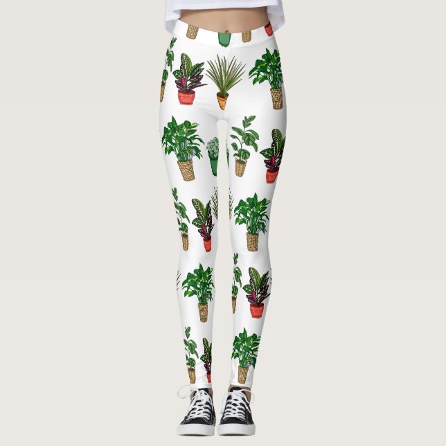 Hand Drawn Houseplants   Leggings (Front)