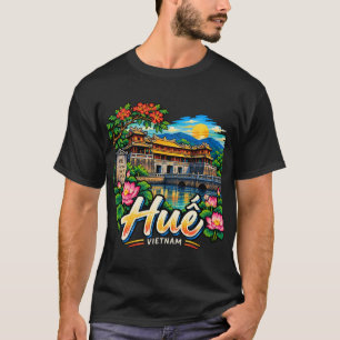 Hand Drawn Huế Vietnam Travel Art Landmark T-Shirt