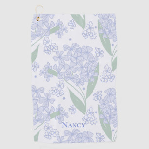 Hand Drawn Hydrangea Floral Golf Towel