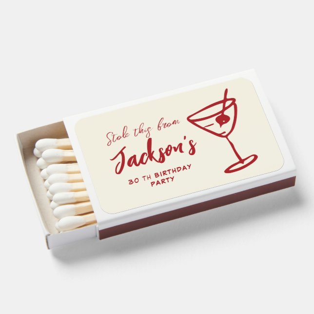 Hand Drawn I Stole This Matchbox Party Favor Matchboxes (Front Open)