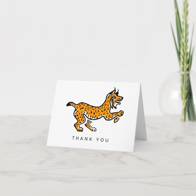 Hand drawn -  Iberian LYNX -Wildlife - Nature - Thank You Card (Front)