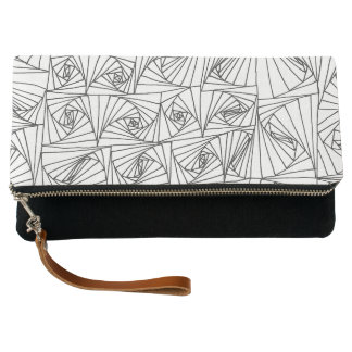 Hand drawn illusion clutch