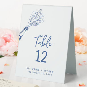 Hand Drawn Illustrated Wedding Table Tent