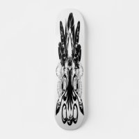 Hand Drawn Illustration of Squid Isolated Skateboard