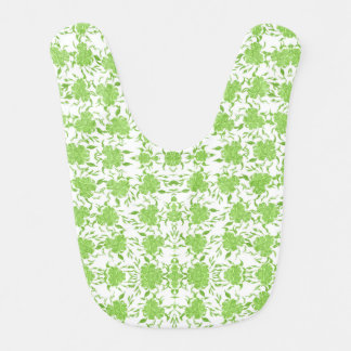 Hand drawn illustration pattern with floral backgr baby bib