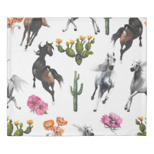 Hand drawn illustration. Seamless pattern. Cute ca Duvet Cover