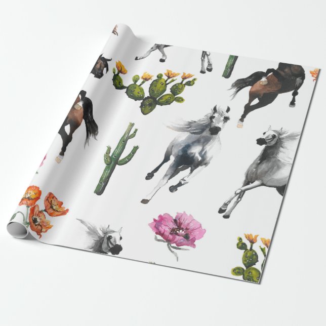 Hand drawn illustration. Seamless pattern. Cute ca Wrapping Paper (Unrolled)