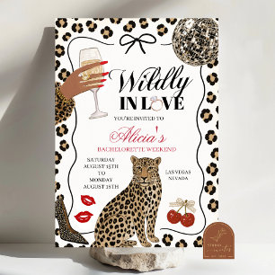 Hand Drawn Illustration Wildly in Love Leopard Invitation